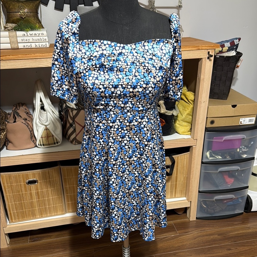 Commence Blue and White flower pattern Dress
